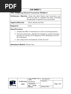 8. Job Sheet