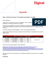 Bulletin aux Dealers - Invitation à la formation ‘’Pré-installation Apps Digicel’’_Aout 2020