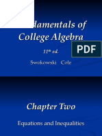 Fundamentals of College Algebra Equations and Inequalities