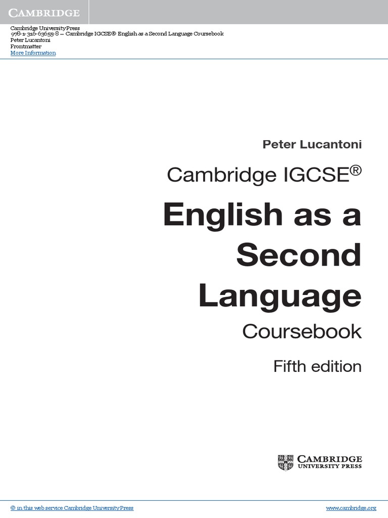 Cambridge IGCSE: English As A Second Language | PDF | Question ...