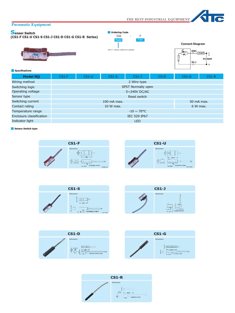 Sensor Switch ATS CS-1 | PDF