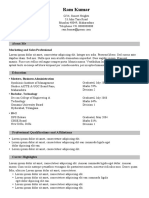 Sample Traditional Heavy Resume