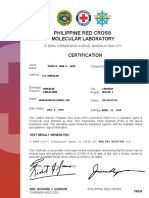 Philippine Red Cross Molecular Laboratory: Certification