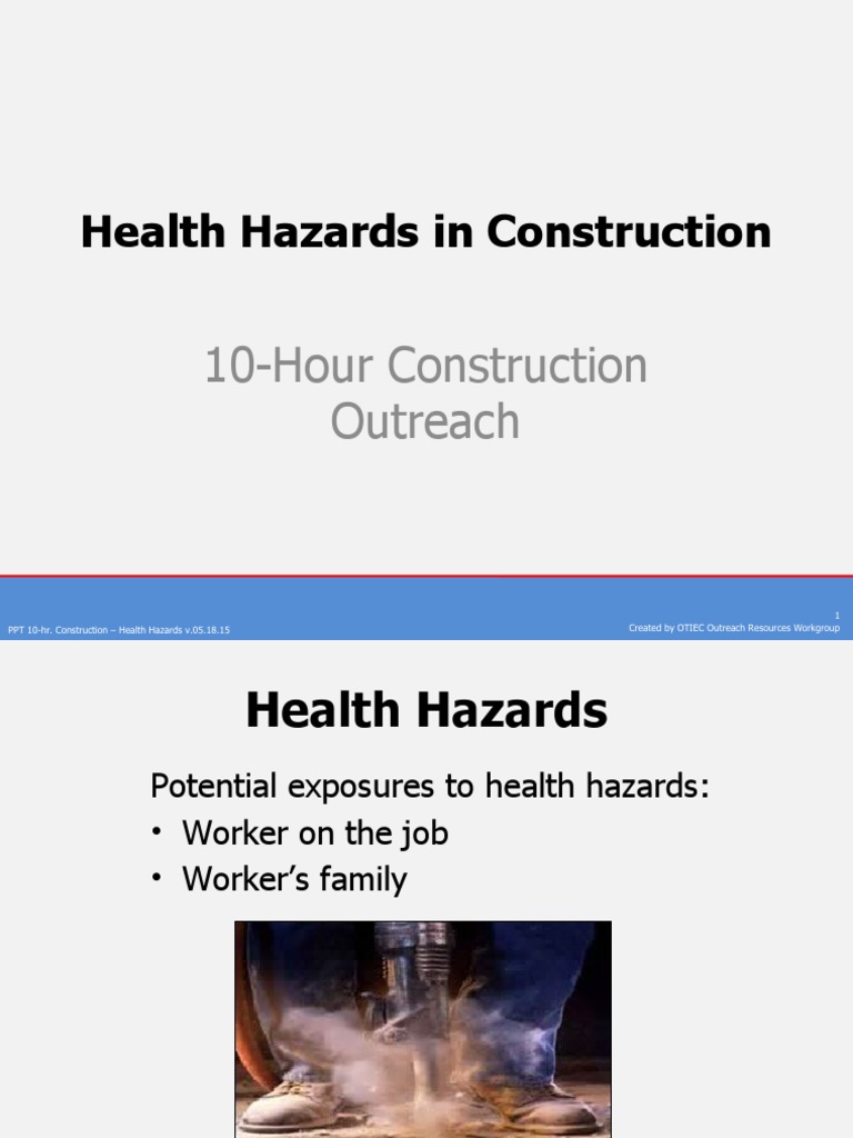 Construction Health Hazards Overview | PDF | Personal Protective ...