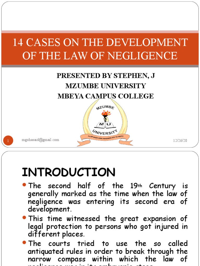 Development of Negligence Law Cases | PDF | Duty Of Care | Negligence
