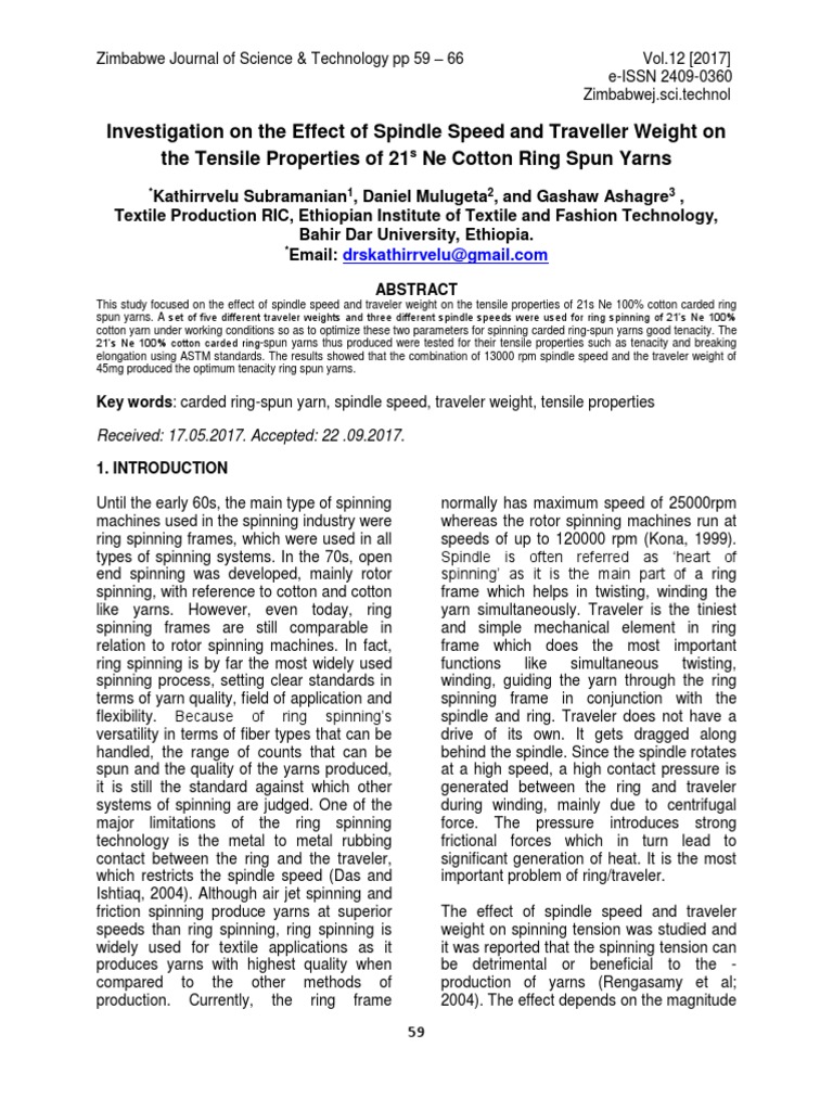 Cotton Yarn Spinning Optimization | PDF | Spinning (Textiles) | Spindle ...