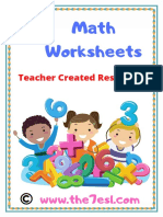 Math Worksheets Add & Subtract& Trace & Colour Copyright PDF