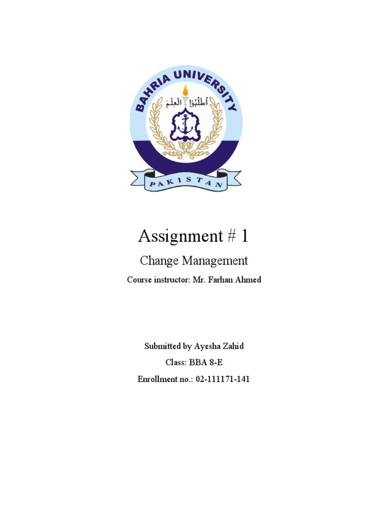 Change Management Assignment | PDF | Change Management | Leadership