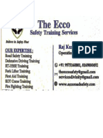 THE ECCO Road Safety Contact Gurgaon For Road Safety Training, First Aid Training, Fire Fighting Training, Fork Lifter Training, EOT Crane Training