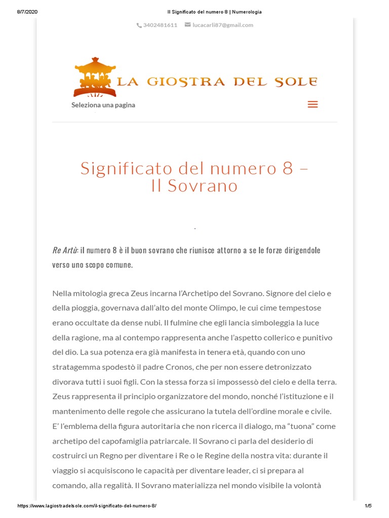 Il Significato Del Numero 8 - Numerologia PDF | PDF
