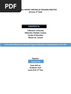 Report Writing of Teacing Practice