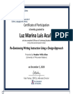 Luz Marina Luis Acuña: Certificate of Participation