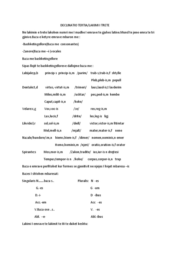 Third Declension in Latin Grammar | PDF