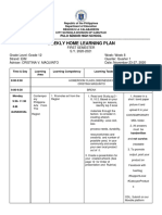 Weekly Home Learning Plan