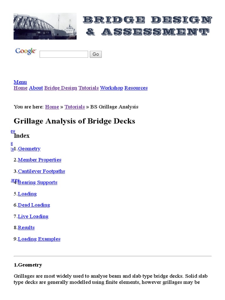 Bridge Design - Grillage Analysis Tutorial For Bridge Decks To British ...