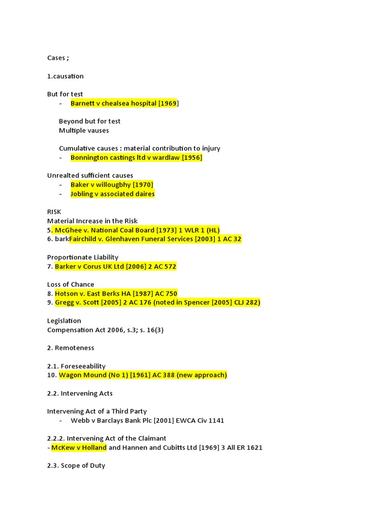 Causation and Intervening Acts in Negligence | PDF | Causation (Law ...