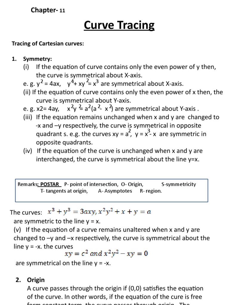 Chapter 11, 12 Curve Tracing and Envelope | PDF | Cartesian Coordinate ...