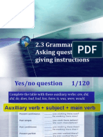 Grammar questions and instructions