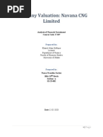 Company Valuation: Navana CNG Limited: Analysis of Financial Investment Course Code: F-307