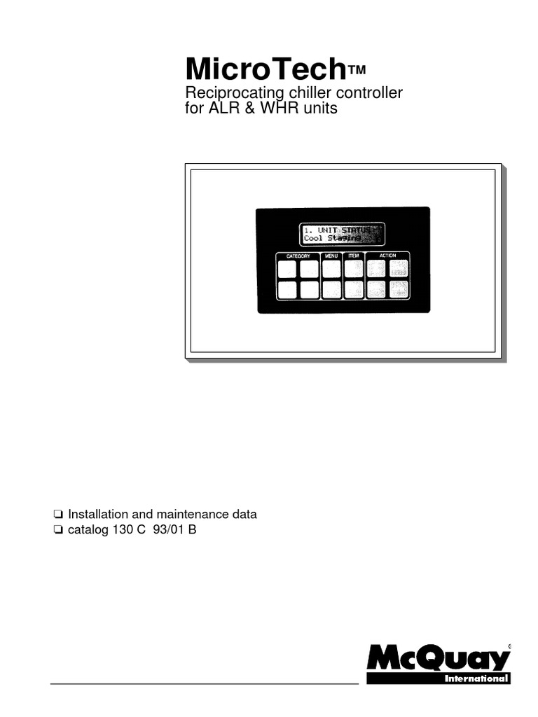 Microtech: Reciprocating Chiller Controller For Alr & WHR Units | PDF ...