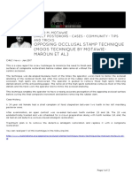 Opposing Occlusal Stamp Technique (Moos Technique by Motawie-Maroun Et Al.)