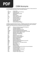 CISM Acronyms PDF