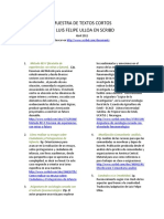 TEXTOS CORTOS DE LUIS FELIPE ULLOA-Muestra Abril 19 de 2011