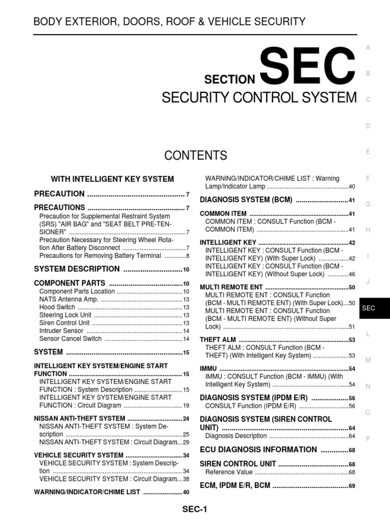Security Control System: Section | PDF | Airbag | Seat Belt