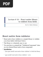 Lecture # 16 - React Native Library To Validate Form Fields