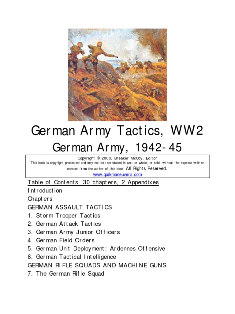 German - Army - Tactics - WW2 - ToC (PDF Library) | PDF