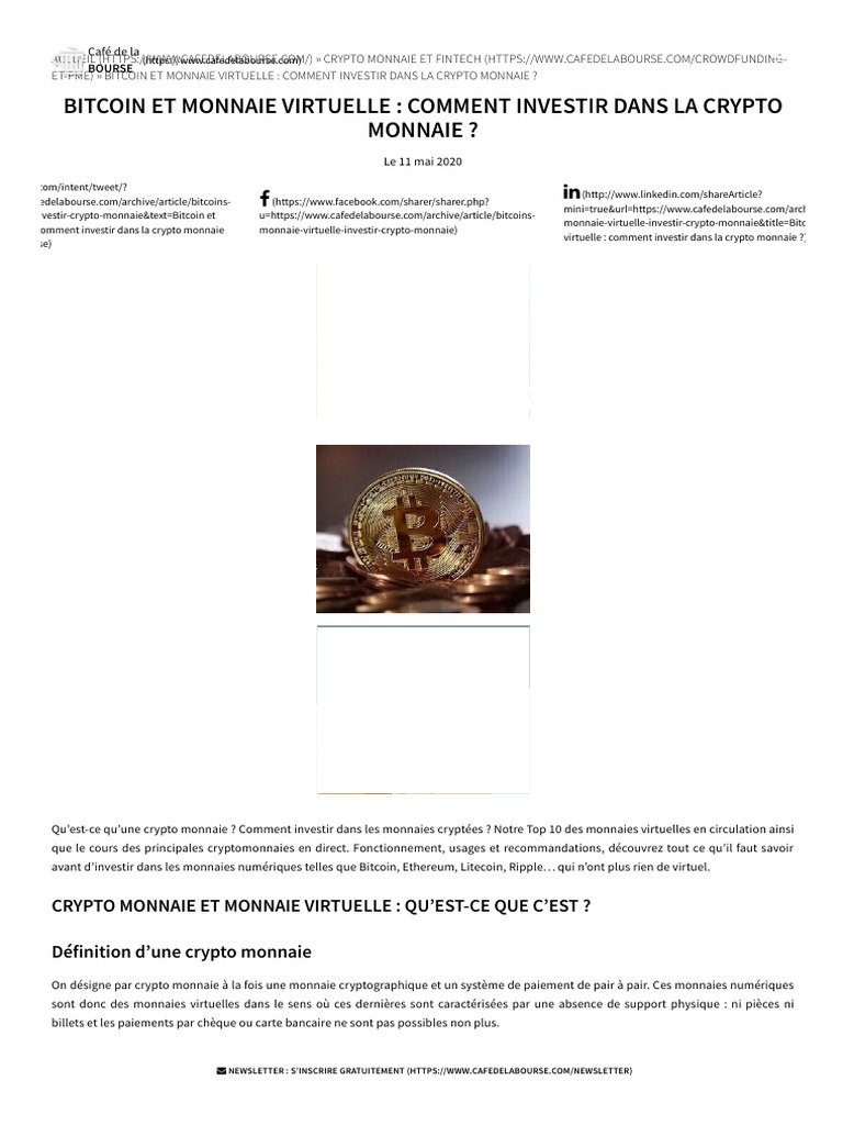 Crypto Monnaie - Guide Complet Pour Investir Dans La Monnaie Virtuelle |  PDF | Crytomonnaies | Bitcoin