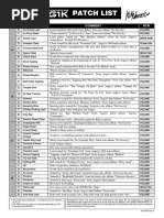 Patch List: Patch Name Comment RTM