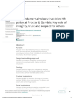 The Fundamental Values That Drive HR Policy at Procter & Gamble - Key Role of Integrity, Trust and Respect For Others - Emerald Insight