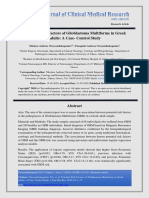 Potential Risk Factors of Glioblastoma Multiforme in Greek Adults A Case Control Study