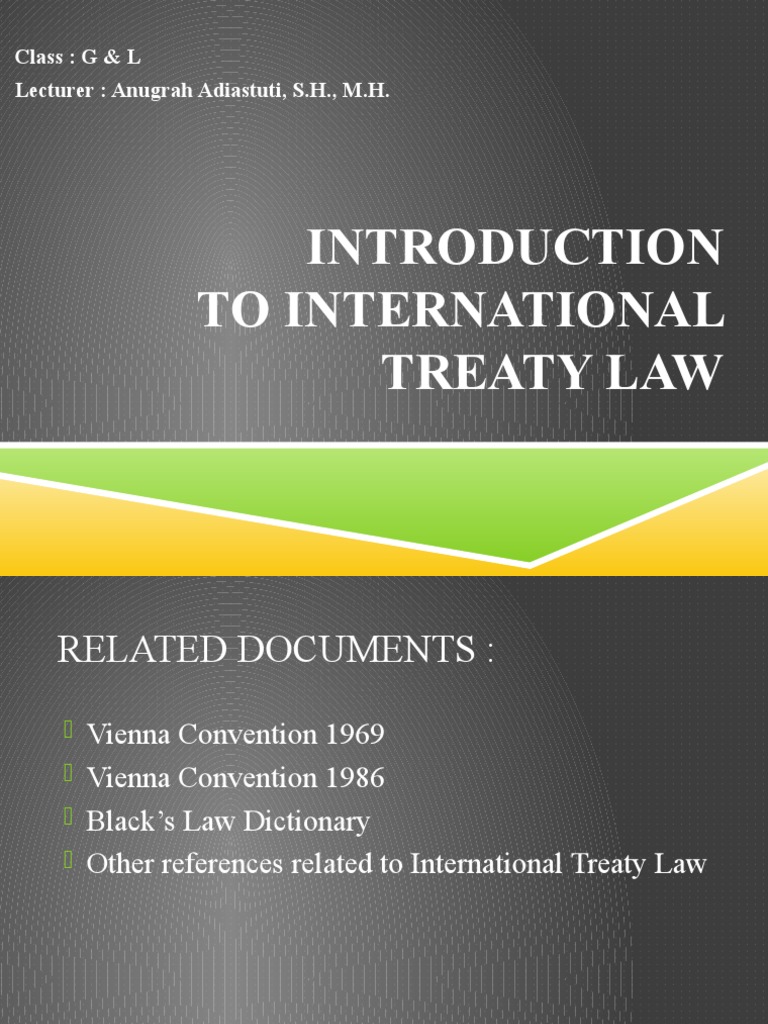 Introduction To Int. Treaty Law | PDF