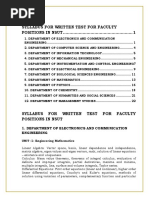 Faculty Test Syllabus.