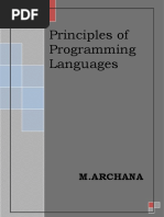 Principles of Programming Languages: M.Archana