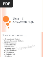 Unit I Advanced SQL PDF