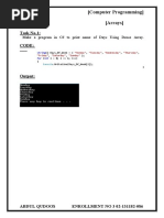 (Lab No: 09) (Computer Programming) (Arrays)