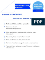 CHEAT SHEET How To Use The Web App The Idea Generator PDF