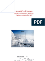 Aircraft Wing & Fuselage Design and Control Surfaces, Engines Suitable For UAV