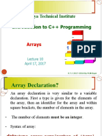 Koya Technical Institute Introduction To C++ Programming: Arrays