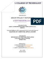 Event Registration: Minor Project Report On