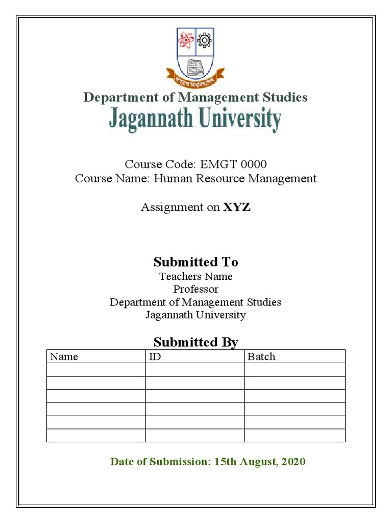 Assignment Cover Page Upload | PDF