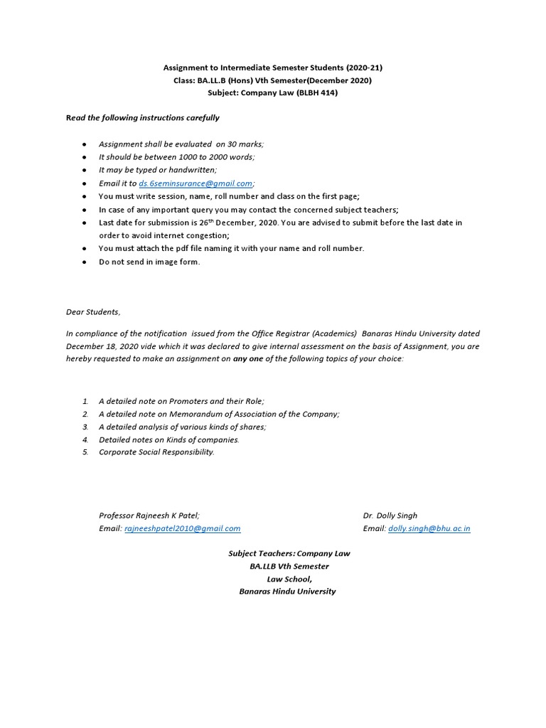 Assignment Notice PDF | PDF