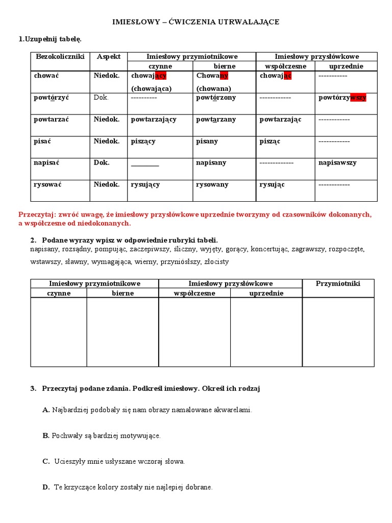 Przekształć Podane Zdania Zmieniając Stronę Czasownika