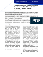 The Impact of Breastfeeding Duration On The Development of Normal Occlusal Features of The Primary Dentition Among Baghdad Preschool Children