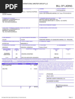 Bill of Lading: International Master Group LLC