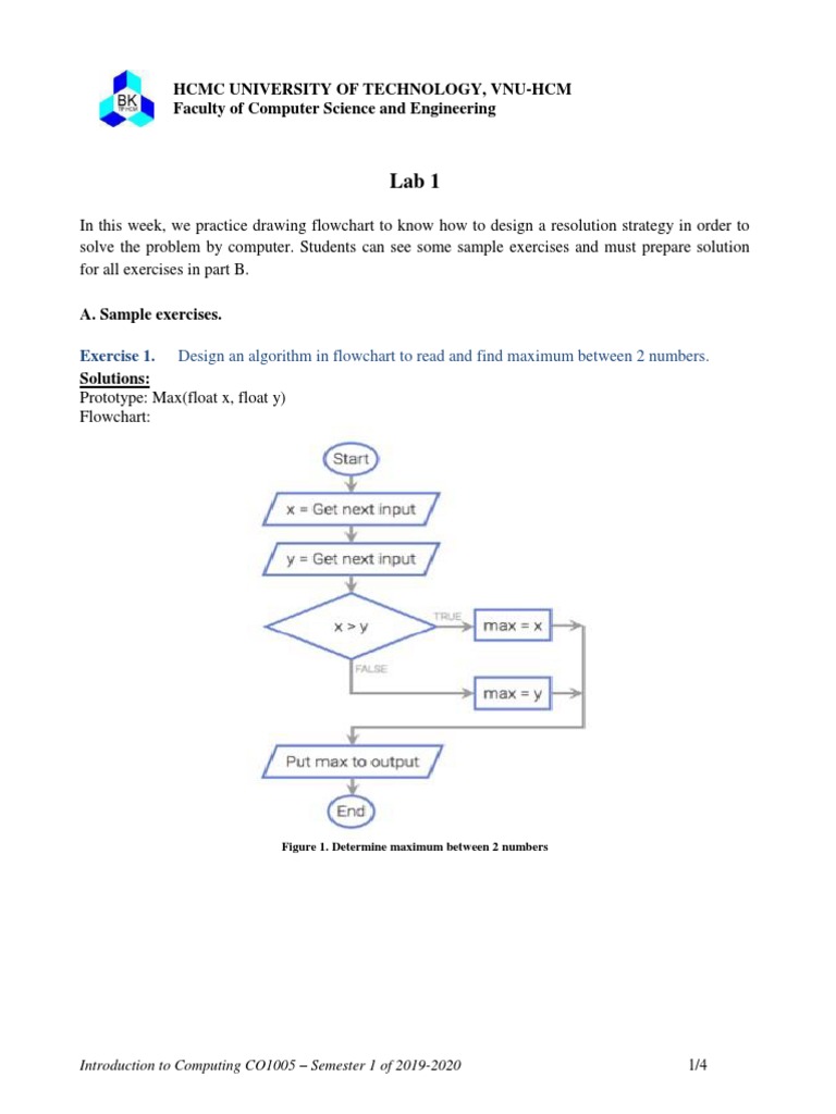 Lab 1 - Flowchart PDF | PDF | Algorithms | Metre