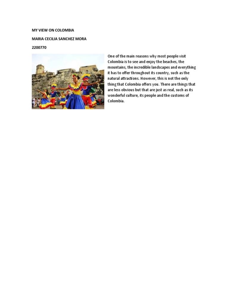 My View On Colombia Maria Cecilia Sanchez Mora 2200770 | PDF